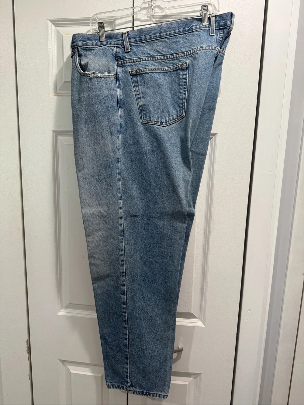 Men's Straight Light Blue Jeans - Classic Casual Fit 42x32